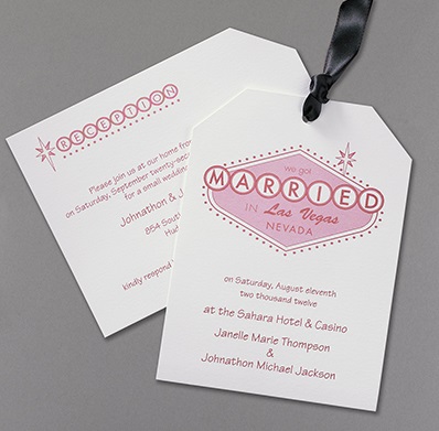 Vegas Wedding Theme on White Wedding Theme Las Vegas Wedding Invitation